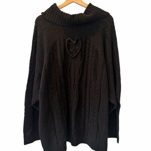 Torrid Black Cowl Neck Cable Knit Sweater